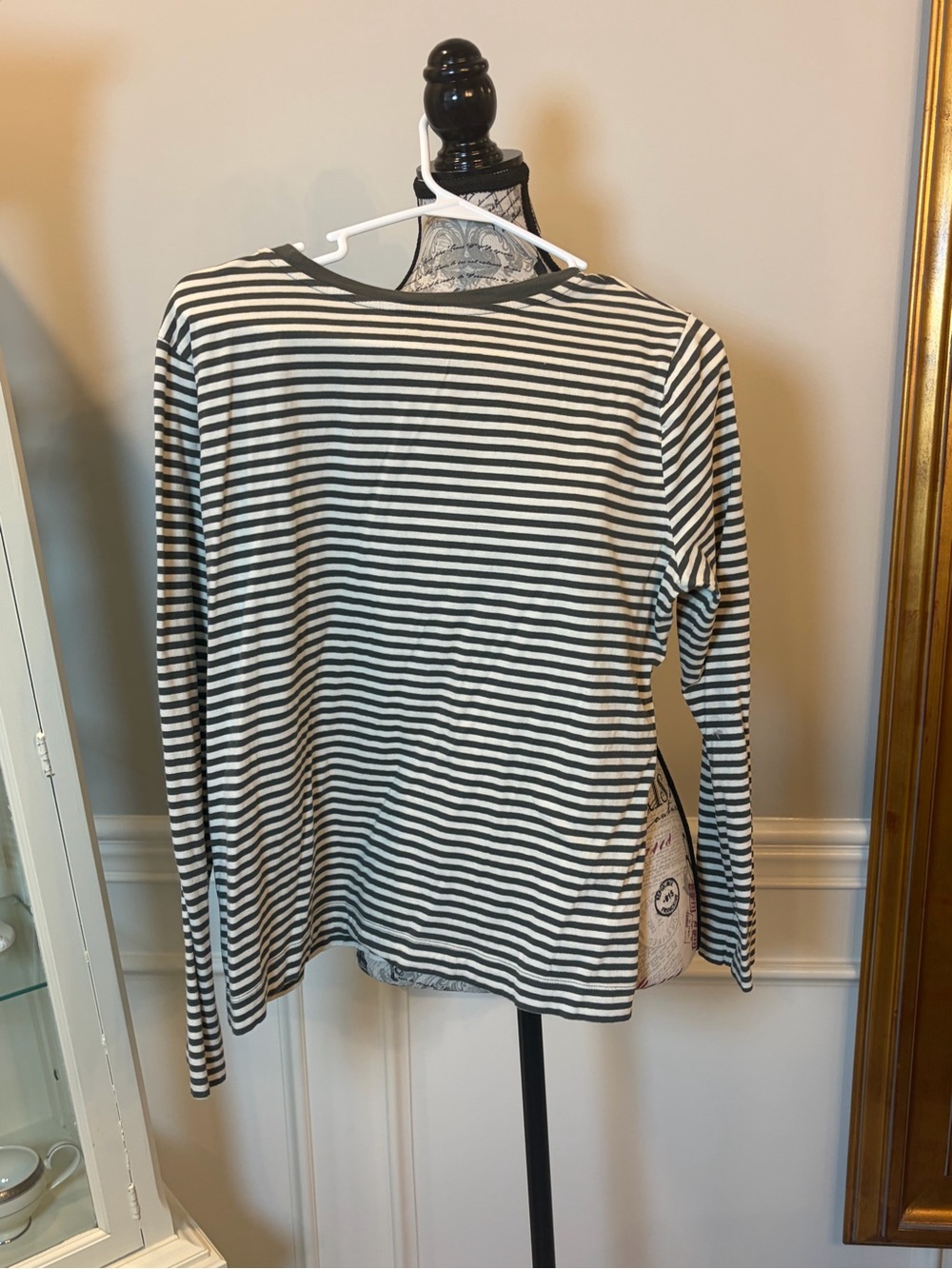 LOFT Green & White Striped Long-Sleeve Tee - Picture 5 of 5